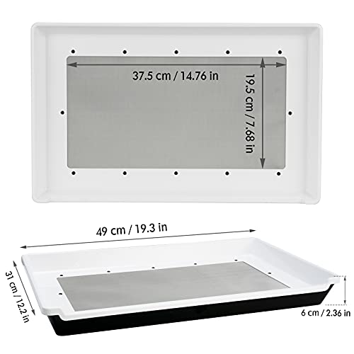 Swygen Trimming Tray For Herbs, 2-In-1 Dry Sift Screen Tray Bin With 150 Micron Fine Mesh Pollen Screen, Includes Bin Collecting Dry Sift Tools (White) #TOP1