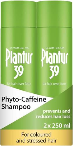 Plantur 39 Caffeine Shampoo Prevents and Reduces Hair Loss 2x 250ml | For Couloured and Stressed Hair | Unique Galenic Formula Supports Hair Growth | Women Hair Care Made in Germany
