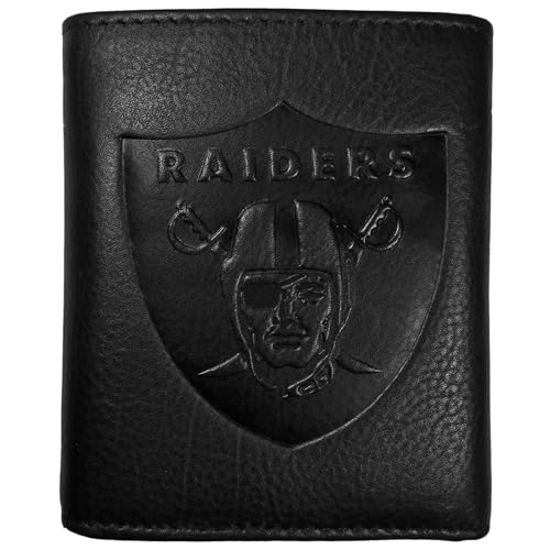 NFL Siskiyou Sports Carteira masculina de couro em relevo Las Vegas Raiders tamanho único preta