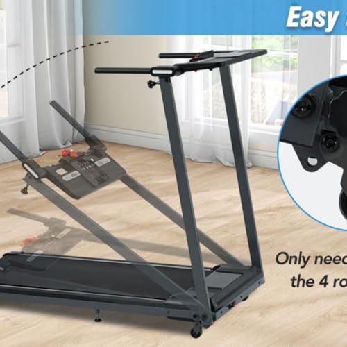Image of New Folding Pad Treadmill for Home Office -2.5HP with Incline 0.5-7.5MPH 265LBS Capacity for Walking Running
