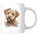 Bliss Monkey Co. Goldendoodle Coffee Mug - Watercolor Dog Art Mug - Cute Doodle Dog Ceramic Mug - Pet Lover 11 Ounce Mug - Premium Quality Ceramic - Design Printed On Both Sides - BMCM31001