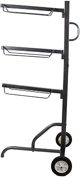 Easy-Up Pro Series 3 Tier Saddle Rack on Wheels | Portable 3 Tier Saddle Rack | Heavy Duty All-Terrain Wheels | Removable Racks | Convenient Handle |