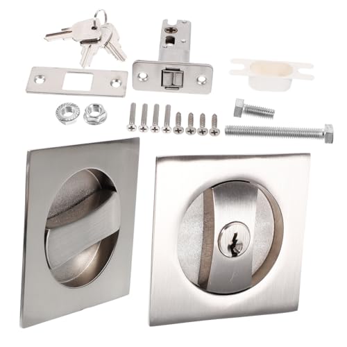 Set de Cerradura Invisible para Puerta Corredera con Llave, Hardware Moderno de Privacidad, Diseño Duradero y Elegante para Uso Interior, Resistente a la Humedad para Dormitorios miniatura 1