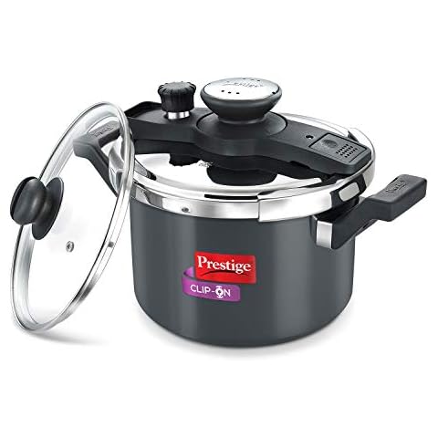 PRESTIGE Clip On Pressure Cooker with Glass Lid, 5L Cover