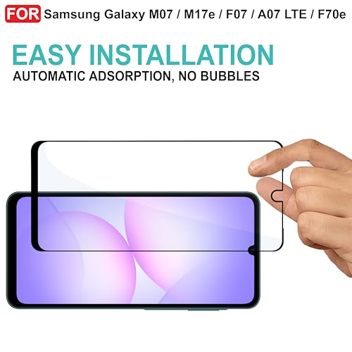 Image of CEDO Tempered Glass for Samsung Galaxy M07 / M17e / F07 / A07 LTE / F70e | Screen Protector Full HD Quality Tempered Glass Anti-Scratch Edge to Edge Coverage with Easy Installation Kit (Black)