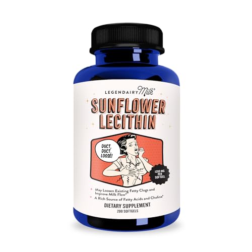 Image of Legendairy Milk Sunflower Lecithin 1200mg, Lactation Support, Sunflower Lecithin Supplement for Clogged Milk Ducts, Made in USA, 200 Softgels