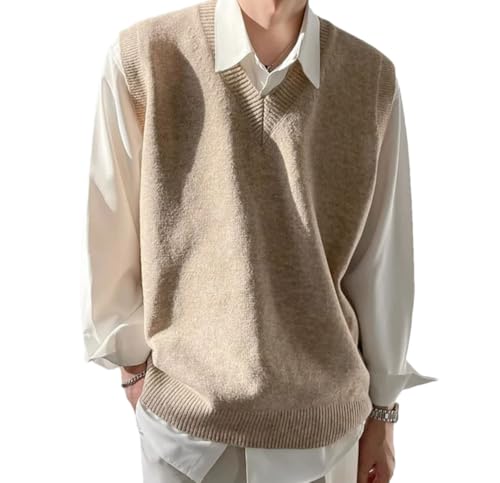 Men’S Vintage Slim Fit V-Neck Sweater Vest Sleeveless Knit Pullover Tank Top