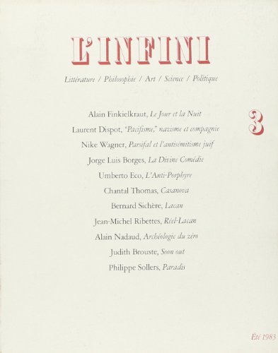 Preisvergleich Produktbild Infini ete 83 n3 (Revue l'Infini)