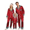 Christmas 2025 Matching Sets Christmas for Festival Holiday Vacation Fall Satin Set Wine