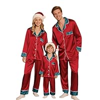 Christmas 2025 Matching Sets Christmas for Festival Holiday Vacation Fall Satin Set Wine
