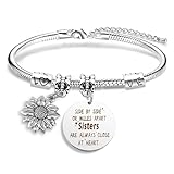 EGHTvmok Sister Birthday Galentines Day Gifts,Sister Gifts Sunflower Mothers Day from Brother Big Adult Sisters Gift Mother's Graduation Valentines Christmas Sunflower Link Bracelet
