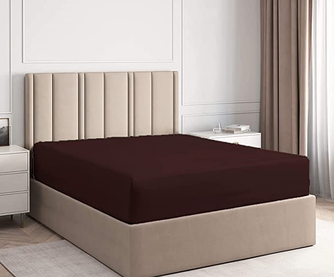 British Home Bedding, Plain Polycotton Percale Fitted Bed Sheets - Image 2