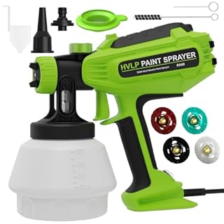 Paint Sprayer HVLP 700W, Electric Fence Paint Gun with 4 Nozzles & 3 Patterns, Cleaning & Blowing Joints, 1200ml, Easy to Use for Furniture, Wall, Door, Cabinets, DIY