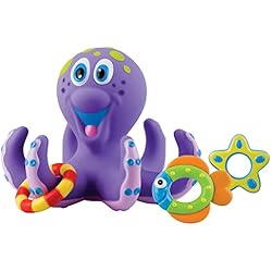 Tina Para Bebé Con Accesorios Nuby - Pulpo flotante - Juguete de baño pulpo con 3 anillas - Juguetes de baño para bebés y niños - Juguetes acuáticos - 18+ meses