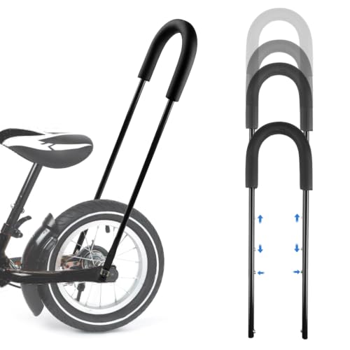 Barre Vélo Enfant, Barre De Traction Vélo Enfant avec Poignée De Sécurité, Barres Vélo Enfant Apprentissage pour Vélo D’Équilibre & Vélo À Frein V,...