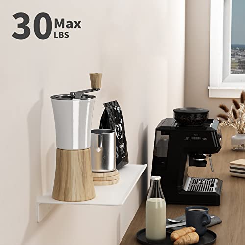 White Floating Shelf For Wall Storage, Metal Wall Shelf For Living Room, Bathroom, Kitchen, 12” Small Display Shelf For Collectibles #TOP3