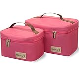 Hango Insulated Lunch Box Cooler Bag (Set of 2 Sizes), Pink
