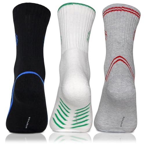 Image of Bonjour Mens Multicolour Quarter Length 3 Pairs of Sports Socks BRO7007-PO3