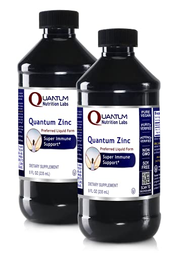 Quantum Zinc (2 Pack) Highly Absorbable Liquid Zinc for Optimal Immune Support & Whole Body Wellness - 8 fl. Oz. Vegan Zinc Supplement