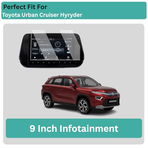 Image of Wisely Premium Screen Guard for TOYOTA URBAN CRUISER HYRYDER Car (G&V) - 9 Inch Display Infotainment GPS System Protector - Stereo Accessories - Touch Responsive - HD Clear
