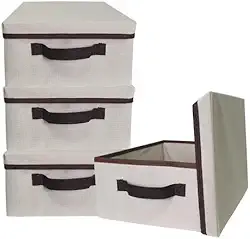 Genérico - Kit 4 Caixas Organizadoras Multiuso - Armários, Guarda Roupas, Araras - 28 cm x 15 cm x 28 cm