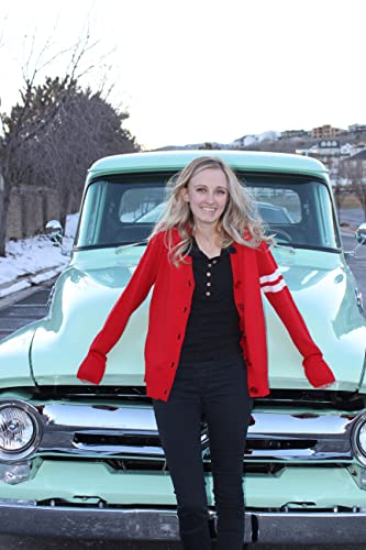 Hip Hop 50's Shop Women's V Neck Knit Varsity Cardigan Sweater Letterman Lightweight4