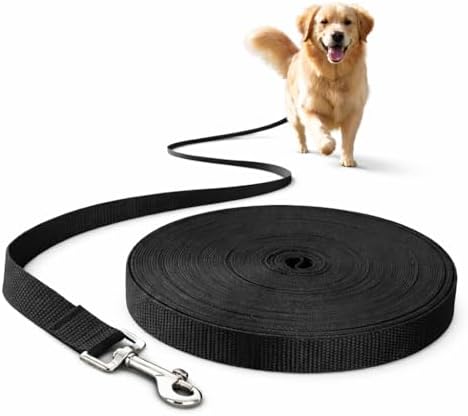 Long Dog Training Leash for Recall & Obedience, 20ft 30ft 50ft Durable Nylon Agility Lead for Outdoor Play Camping Hiking