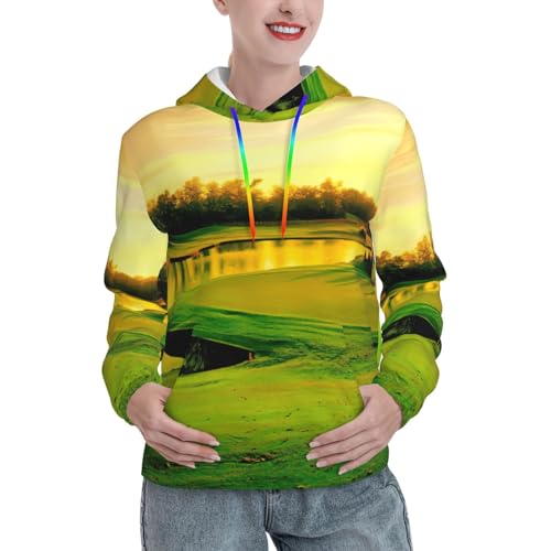 Sweat à capuche graphique imprimé golf avec poche femme