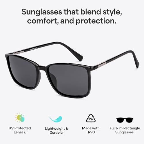 Image of Vincent Chase By Lenskart | Full Rim Square | Polarized Sunglasses Stylish |100% UV Protected | For Men & Women (Large, VC S18707)