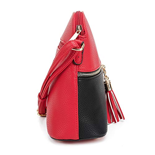 Image of SG SUGU Lunar Lightweight Medium Dome Crossbody Bag Shoulder Bag with Tassel | Zipper Pocket | Adjustable Strap