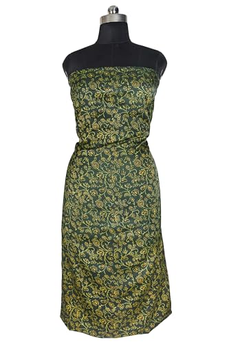 Image of Ethnics of Kutch Women's Ajrakh Modal Silk Natural Dye Hand Block Print Unstitched Kurta Fabric (For Lenght - Refer Bullet Point Below)