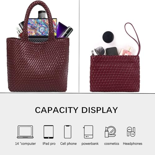 Image of JINMANXUE Fashion Woven Bag Shopper Bag Travel Handbags and Purses Women Tote Bag Large Capacity Shoulder Bags
