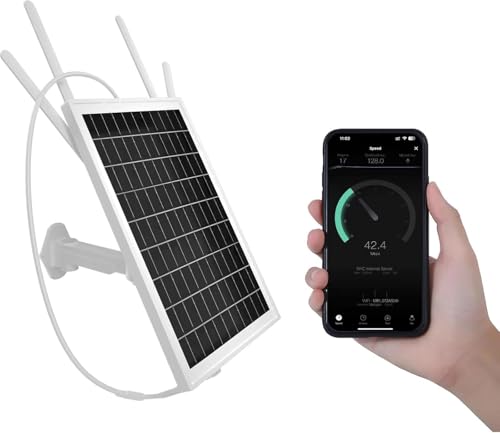 LASTCOW Routeur Modem 4G LTE à énergie Solaire, Répéteur Wi-FI Extérieur à énergie Solaire avec Emplacement pour Carte SIM, Routeur Wi-FI Solaire...