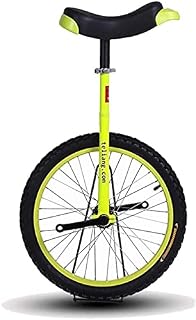 ZWH Bike Unicycle 16"/18" Kid's/Adult's Trainer Unicycle, Height Adjustable Skidproof Butyl Mountain Tire Balance Cycling Exercise Bike Bicycle (Color : Yellow, Size : 18 Inch Wheel)