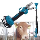 Perforadora de etiquetas de oreja para ganado, aplicador de etiquetas de orejas de animales con cuenta automática y varilla de extensión, herramienta de alicates duradera para etiquetas de orejas