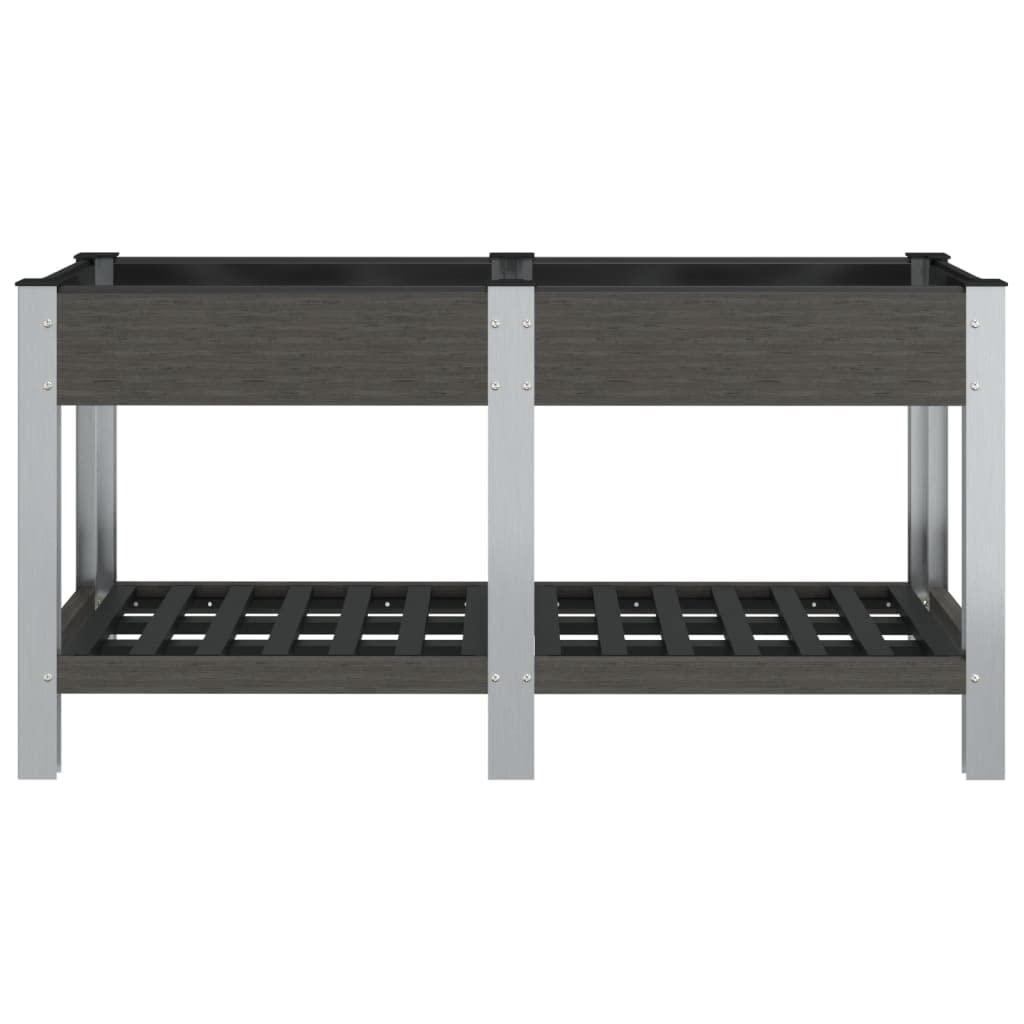 vidaXL Arriate de jardín con Estante WPC Gris 150x50x75 cm, arriate, Jardinera, bancal Elevado, arriate Elevado, macetero, Mesa de Cultivo, Maceta