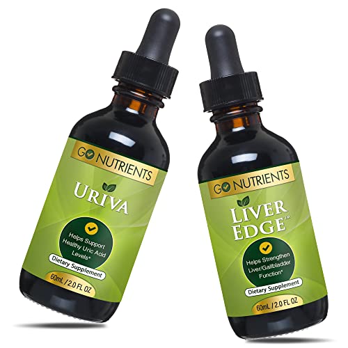 Go Nutrients Uriva & Liver Edge | Liver Cleanse & Advanced Liver Supplement | Uric Acid Support Supplement, For Healthy Uric Acid Levels That Helps Ease Discomfort And Soreness, For Muscle #TOP16