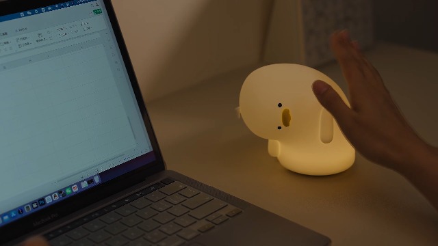 Image of VTIGER Why Duck Night Light, LED Squishy Cute Lamp, Silicone Duck Light for Kids, Dimmable Girls Baby Bedroom Nightlight, Rechargeable Touch Lamp for Breastfeeding Nursery Decor