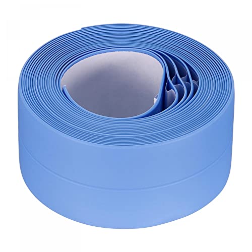 uxcell Waterproof Seal Caulk Strip Tape Self Adhesive 1.5" W x 10.5'L PVC Sealing Tape for Kitchen Bathroom Blue