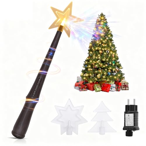 SALCAR Zauberstab Kinder Leuchtend, Magischer Zauberstab mit Licht und Sound, 31V 6W Zauberstab-Schalter-Set für Weihnachtliche Lichterketten und Lichterdekorationen