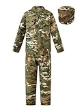 Okbebe Kids Army Costume Boys Halloween Military Soldier Costumes Camo Dress Up (3-4Y, Green)