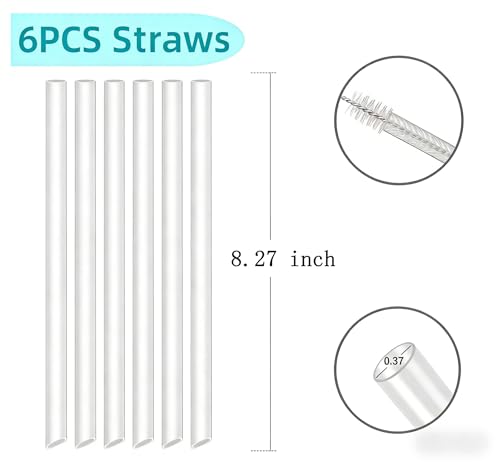 Image of Replacement Straws | Only Compatible with 30 oz (New Version) Stanley IceFlow 2.0 Flip Straw Tumbler, Wide Diameter Built-In Straw -6 Pack