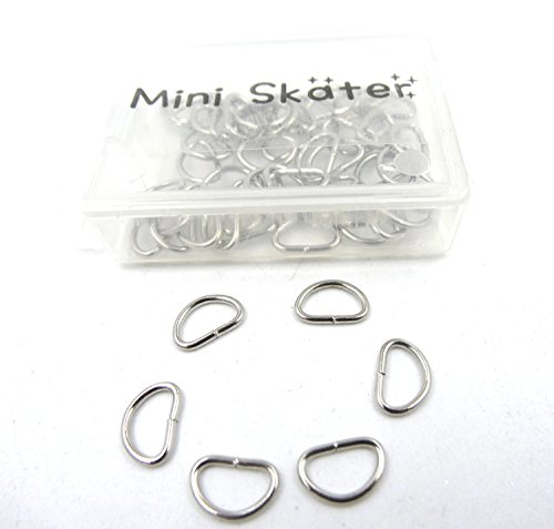 Mini Skater 100PCS Metal D Ring Non Welded Nickel Plated for Handbag Purse (Silver 0.39