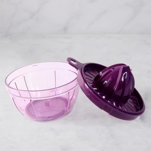 Image of Premium Manual Citrus Juicer with Strainer | Lemon Squeezer & Orange Juicer | Hand Press Juicer with Seed Separator & Juice Collector Bowl | Easy to Use Kitchen Tool (Purple)