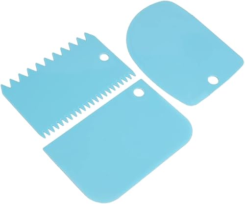ccHuDE 3 raspadores de masa de plástico con bordes curvos, raspador flexible para tazones, espátula, espátula, espátula, raspador multiusos para