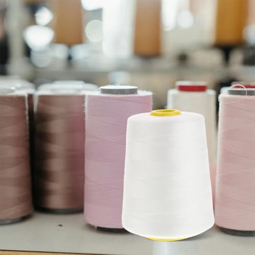 Hilo de coser de algodón 2 rollos 5000 yardas blanco miniatura 6