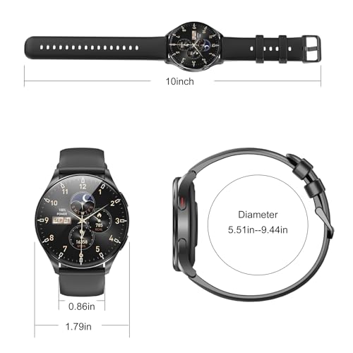 Image of Smart Watch for Women Men, 1.43 inch AMOLED Ultra-Clear Screen Fitness Tracker with HeartRate /Sleep Monitor, 21Languages, Answer /Make Calls,Waterproof Smartwatch for iPhone /Samsung /Android(2 Straps)