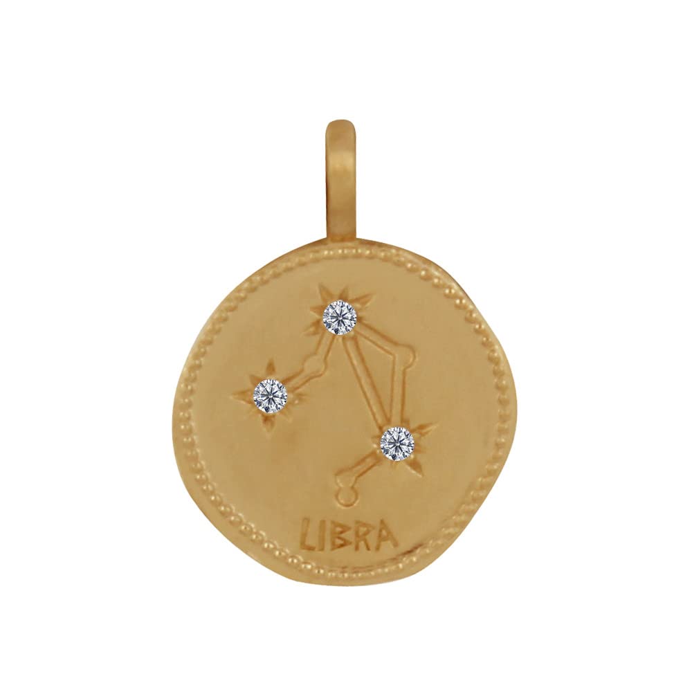Pendentif Plaqué Or Constellation Balance et Strass d'exception
