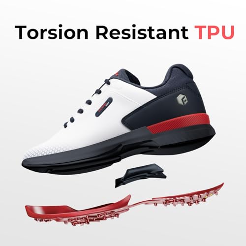 Image of FitVille Wide & Extra Wide Mens Golf Shoes Professional Outdoor Waterproof Spiked Golf Shoes for Men