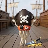 【話題爆発★日本発上陸】 イカゆらりん おもちゃ ダンシング 動く 電動おもちゃ 踊るタコ 障害物回避 LEDライト USB充電式 子供向けロボット SNSで話題 踊る 玩具 音楽 癒し 飾り 知育玩具 安全設計 誕生日 クリスマス プレゼント (海賊キャプテン)